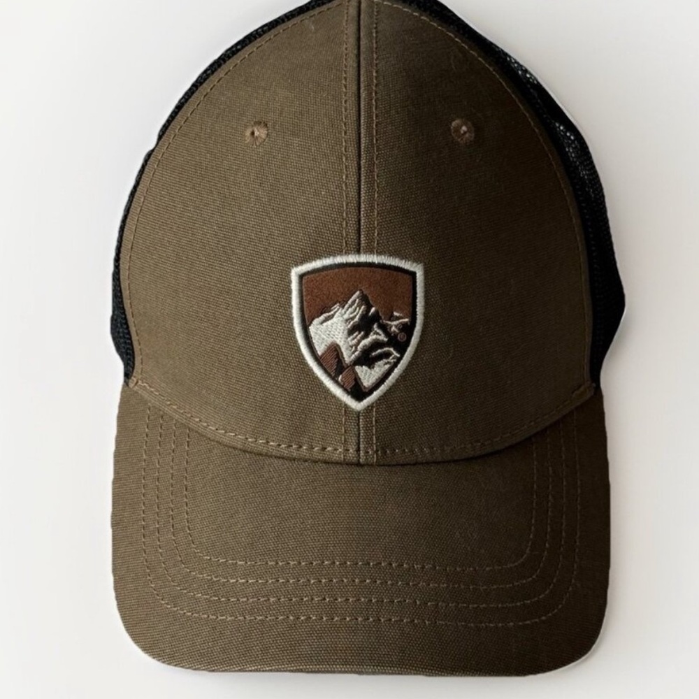 Kuhl Trucker Hat Snap Back‎ One Size Cap Born In The Mountains Olive Green Black